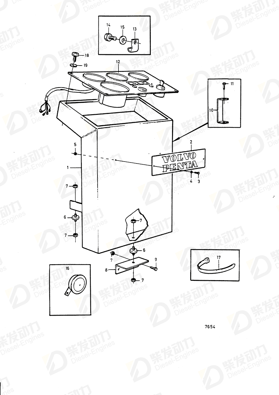 volvo penta Support 849119 Drawing